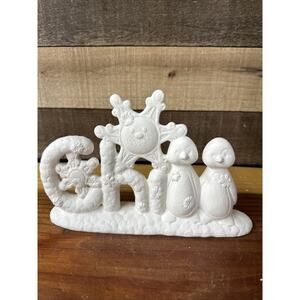 Ready to Paint Ceramic Penguins Snowflakes Chill Holiday Winter Decor 10” Long